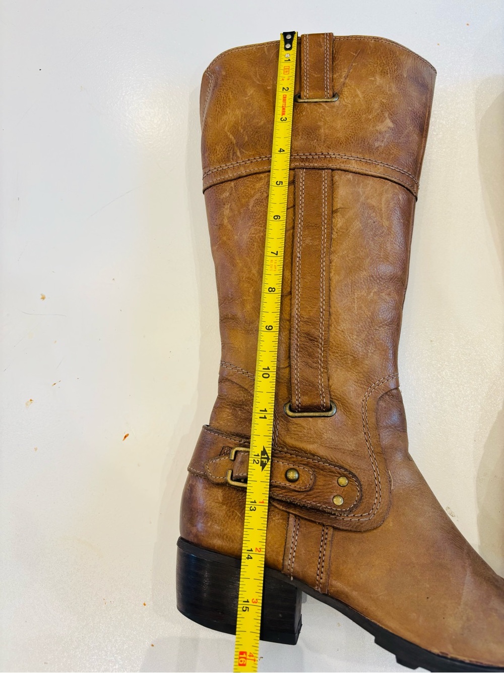 Women’s Leather Brown Side Zipper Mid-Calf Riding Boots size 8 - Picture 8 of 13